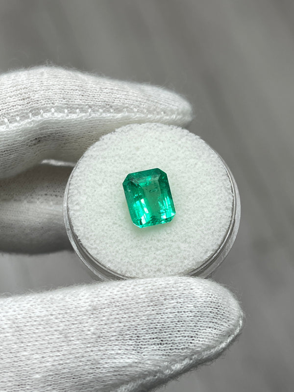 2.27 Carat Muzo Medium Green Natural Loose Colombian Emerald- Emerald Cut