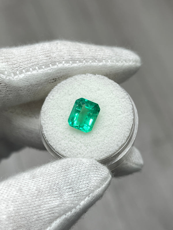 2.27 Carat Muzo Medium Green Natural Loose Colombian Emerald- Emerald Cut