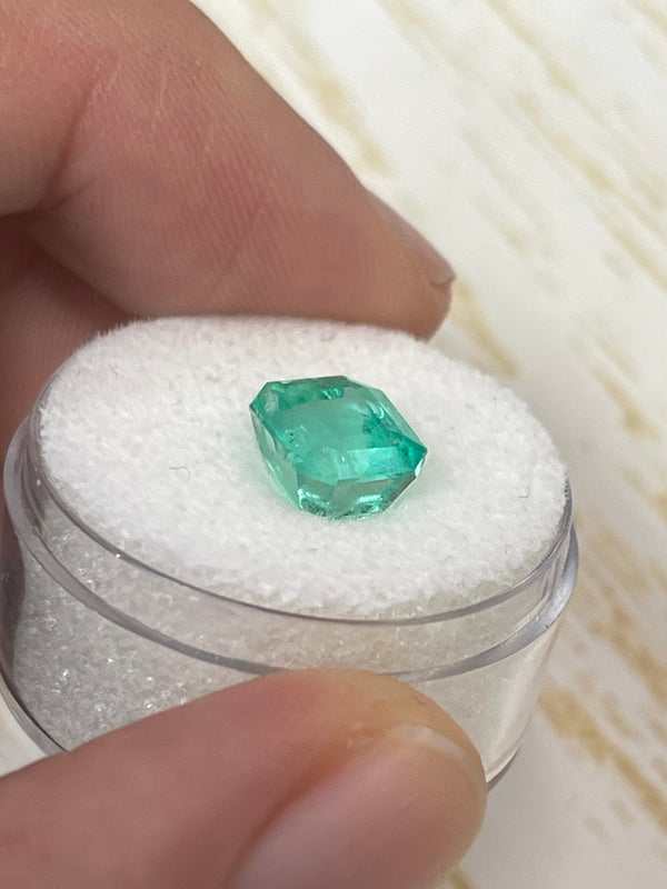 2.92 Carat CHIPPED Natural Loose Colombian Emerald- Asscher Cut