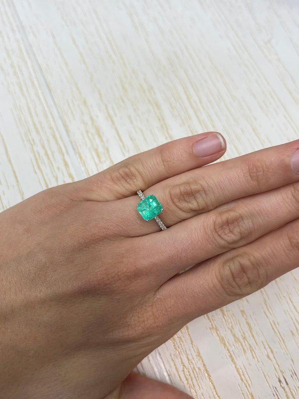 2.92 Carat CHIPPED Natural Loose Colombian Emerald- Asscher Cut