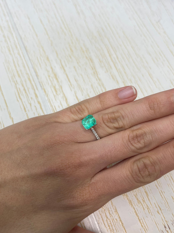 2.92 Carat CHIPPED Natural Loose Colombian Emerald- Asscher Cut