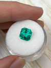 2.98 Carat GLOWING Vivid Green Natural Loose Colombian Emerald- Asscher Cut