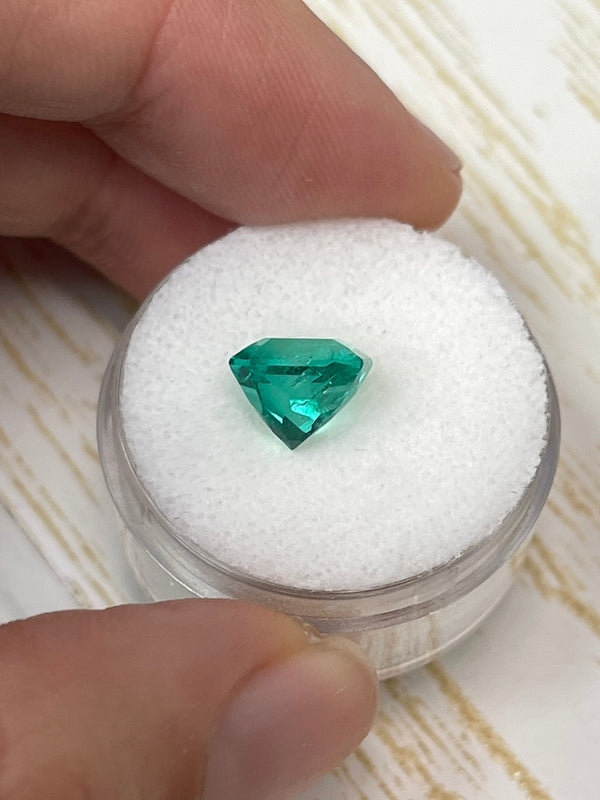 2.98 Carat GLOWING Vivid Green Natural Loose Colombian Emerald- Asscher Cut