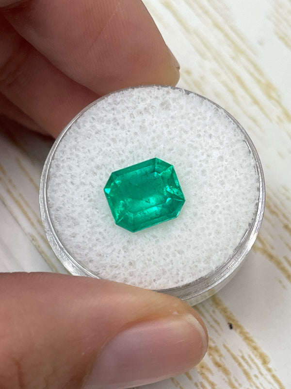 3.02 Carat Intense Green Natural Loose Colombian Emerald- Emerald Cut