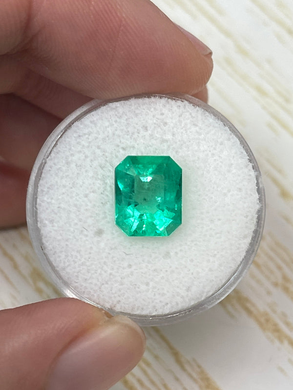 3.09 Carat 10x8 Electric Yellowish Classic Colombian Emerald-Emerald Cut