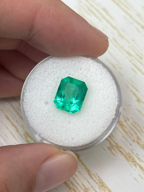3.09 Carat 10x8 Electric Yellowish Classic Colombian Emerald-Emerald Cut