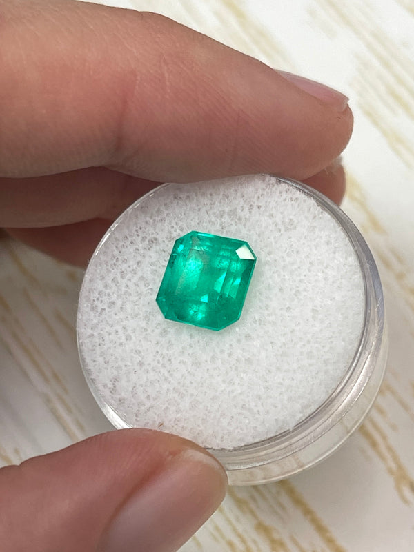 3.22 Carat Moody Bluish Green Natural Loose Colombian Emerald- Emerald Cut