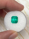 3.22 Carat Moody Bluish Green Natural Loose Colombian Emerald- Emerald Cut