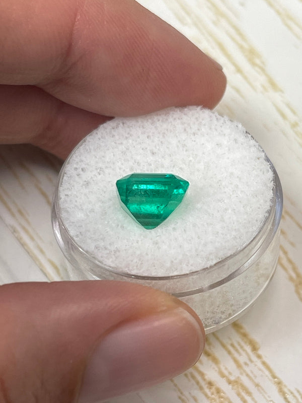 3.22 Carat Moody Bluish Green Natural Loose Colombian Emerald- Emerald Cut