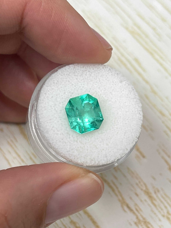3.27 Carat 9.3x8.8 Natural Loose Colombian Emerald-Asscher Cut