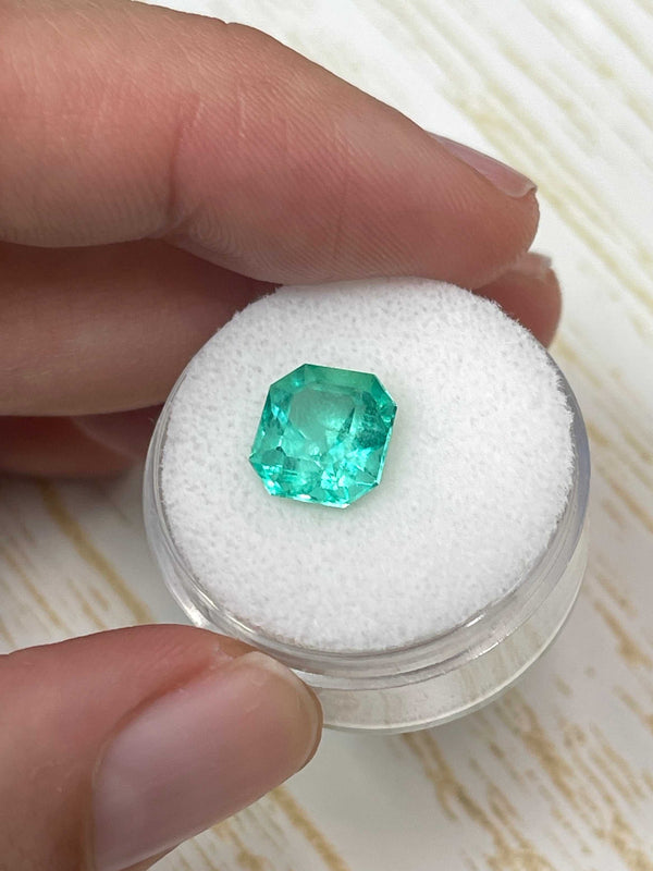 3.27 Carat 9.3x8.8 Natural Loose Colombian Emerald-Asscher Cut