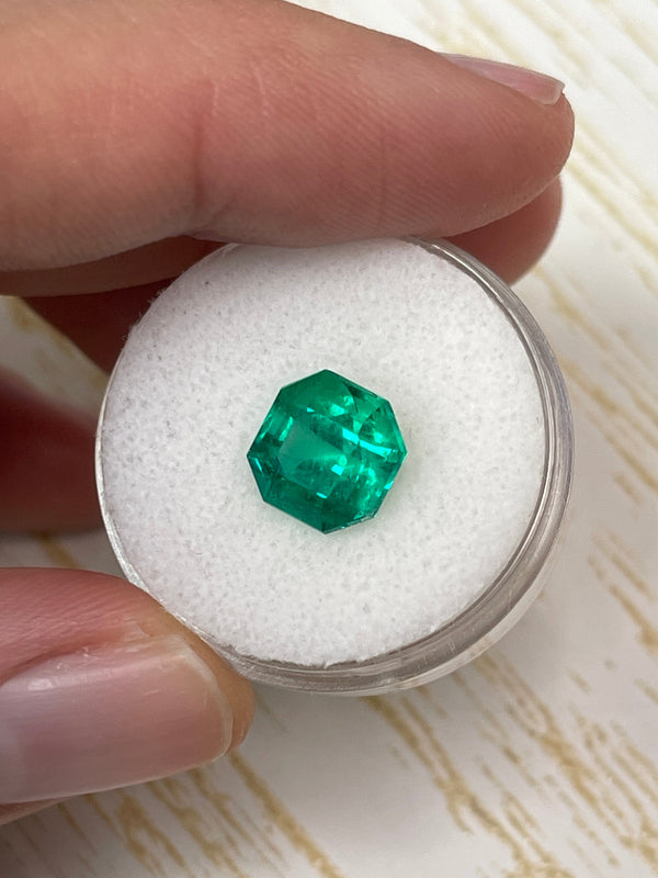 3.34 Carat AAA+ 9x9 Vivid Bluish Natural Loose Colombian Emerald-Asscher Cut