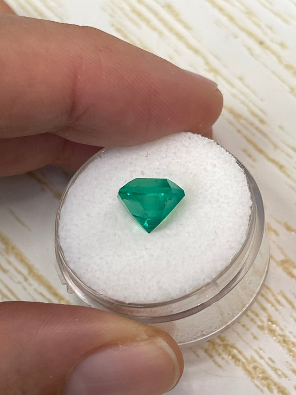 3.34 Carat AAA+ 9x9 Vivid Bluish Natural Loose Colombian Emerald-Asscher Cut