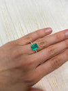 3.53 Carat 10x8 Medium Bluish Green Loose Colombian Emerald- Emerald Cut