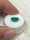 3.72 Carat 11x9 AAA+ Perfect Green Freckled Natural Loose Colombian- Emerald Cut