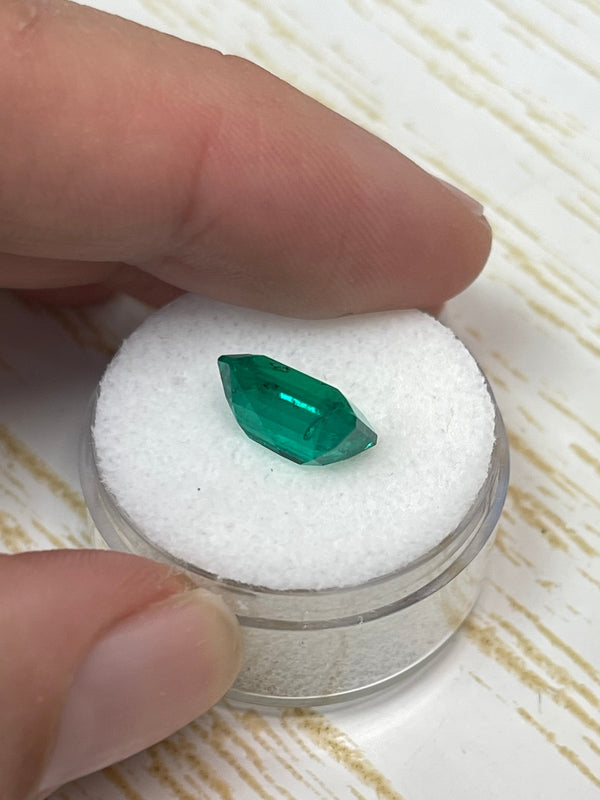 3.72 Carat 11x9 AAA+ Perfect Green Freckled Natural Loose Colombian- Emerald Cut