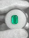 3.19 Carat 11x8 Yellowish Green Natural Loose Colombian Emerald-Emerald Cut