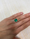 3.72 Carat 11x9 AAA+ Perfect Green Freckled Natural Loose Colombian- Emerald Cut