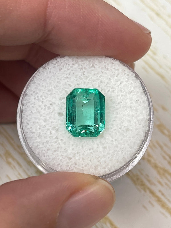 3.76 Carat 10.3x8.3 Transparent Green Natural Loose Colombian Emerald-Emerald Cut