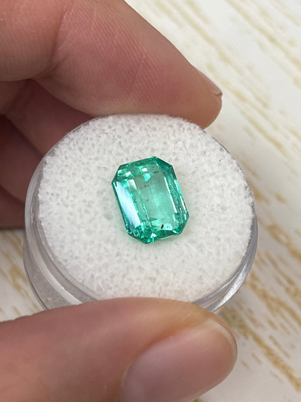 3.76 Carat 10.3x8.3 Transparent Green Natural Loose Colombian Emerald-Emerald Cut