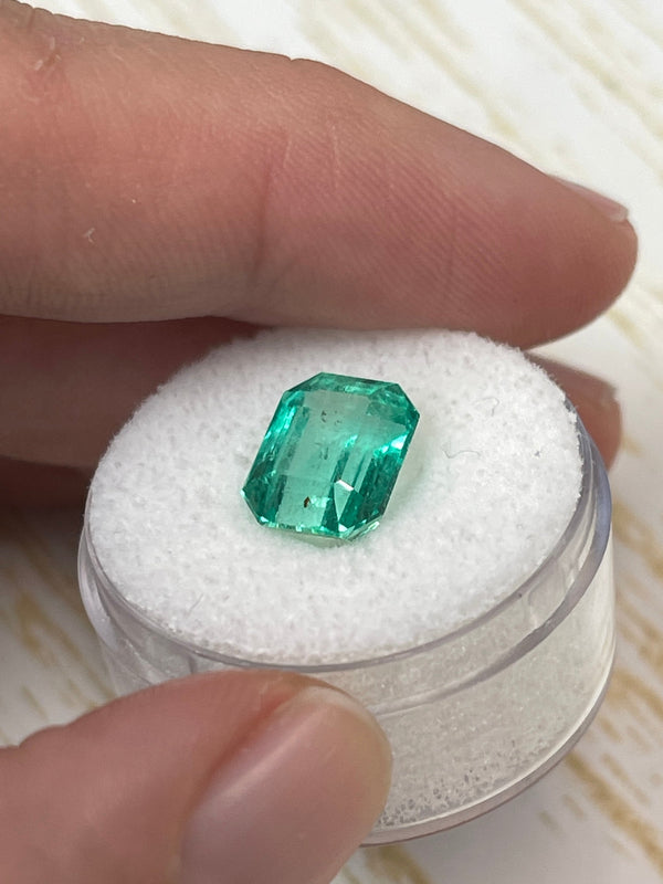 3.76 Carat 10.3x8.3 Transparent Green Natural Loose Colombian Emerald-Emerald Cut