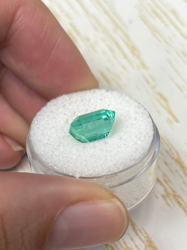 3.76 Carat 10.3x8.3 Transparent Green Natural Loose Colombian Emerald-Emerald Cut