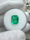 3.30 Carat 10.5x8.4 GLOWING Green Natural Loose Colombian Emerald-Emerald Cut