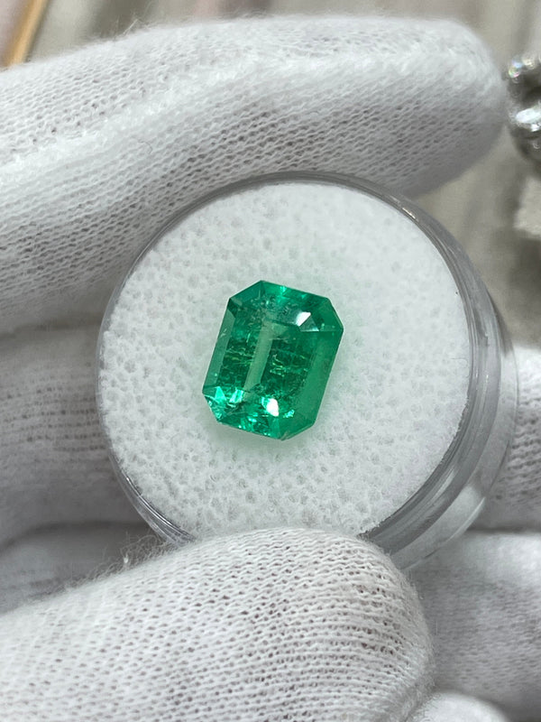 3.30 Carat 10.5x8.4 GLOWING Green Natural Loose Colombian Emerald-Emerald Cut
