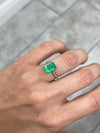 3.30 Carat 10.5x8.4 GLOWING Green Natural Loose Colombian Emerald-Emerald Cut