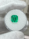 3.39 Carat 9x9 Vivacious Green Natural Loose Colombian Emerald-Asscher Cut
