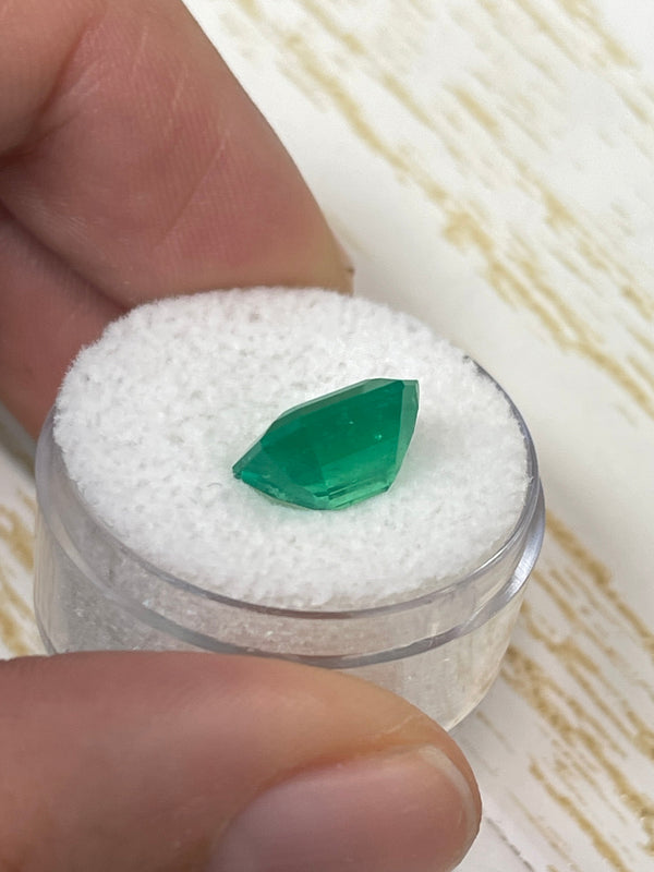 4.12 Carat 10.5x9.7 Vivid Yellowish Loose Colombian Emerald-Emerald Cut