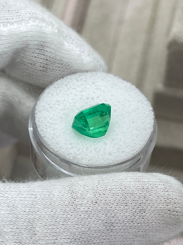3.39 Carat 9x9 Vivacious Green Natural Loose Colombian Emerald-Asscher Cut