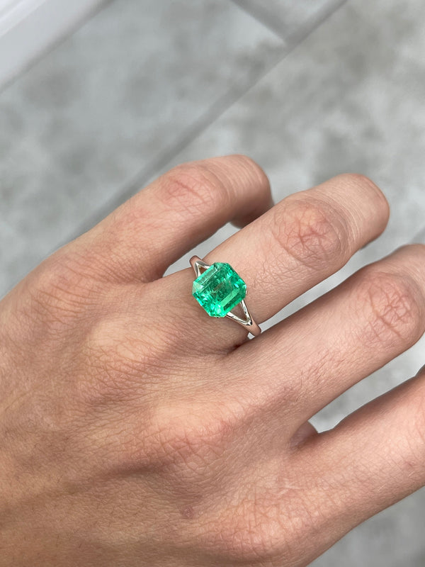 3.39 Carat 9x9 Vivacious Green Natural Loose Colombian Emerald-Asscher Cut