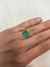 4.22 Carat 9x9 Vivid Muzo Natural Loose Colombian Emerald-Asscher Cut