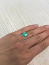 4.24 Carat 10.6x9 Bluish Green Natural Loose Colombian Emerald-Classic Emerald Cut