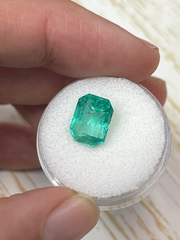 4.29 Carat 11x8 Medium Green Natural Loose Colombian Emerald-Emerald Cut