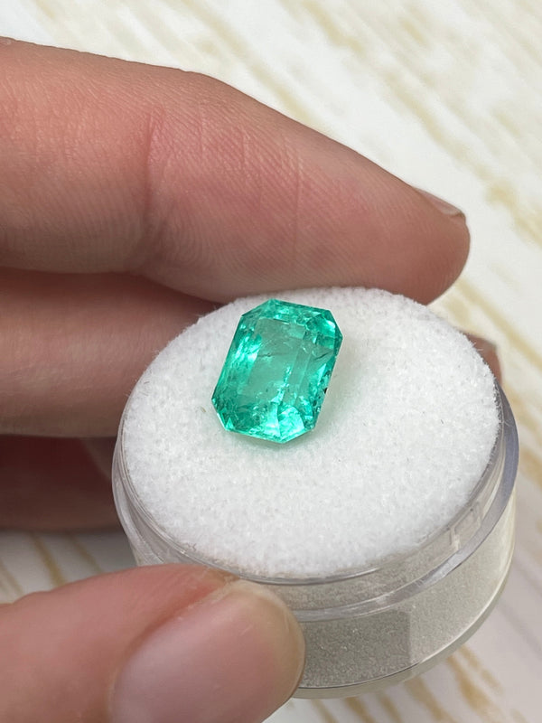4.29 Carat 11x8 Medium Green Natural Loose Colombian Emerald-Emerald Cut