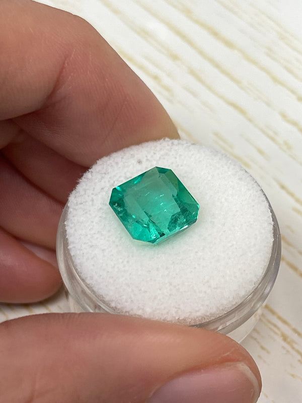 4.53 Carat 10x10 Vibrant Loose Colombian Emerald-Asscher Cut