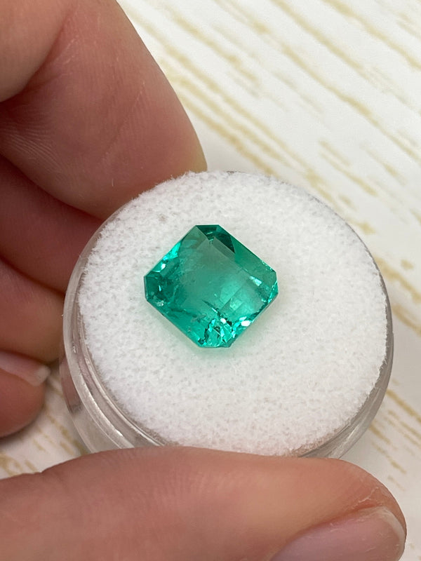 4.53 Carat 10x10 Vibrant Loose Colombian Emerald-Asscher Cut