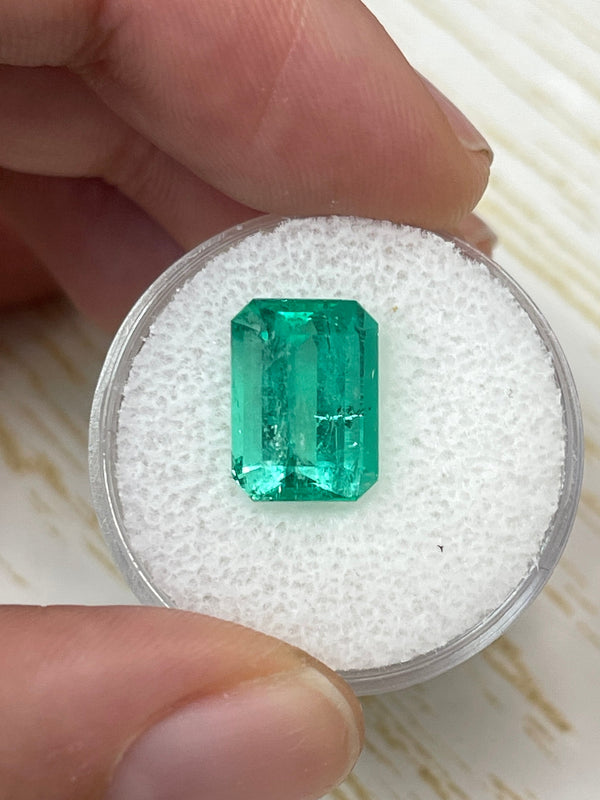 4.63 Carat 11.8mx8.6 Spring Green Natural Loose Colombian Emerald-Classic Emerald Cut