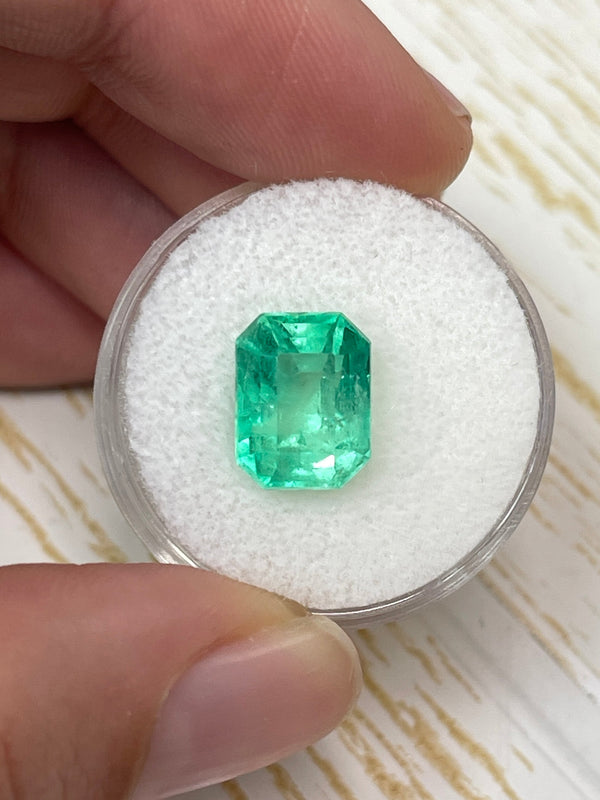 4.93 Carat 11x9 Limish Green Natural Loose Colombian Emerald-Classic Emerald Cut