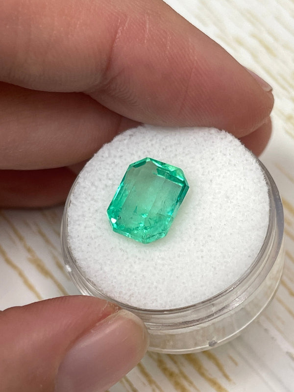 4.93 Carat 11x9 Limish Green Natural Loose Colombian Emerald-Classic Emerald Cut