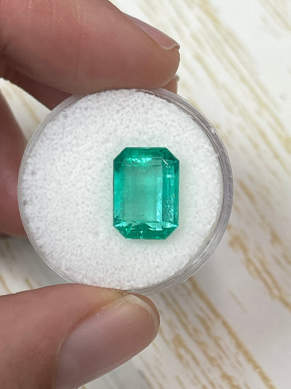 5.54 Carat 12.5x9 Spring Green Natural Loose Colombian Emerald-Elonageted Emerald Cut