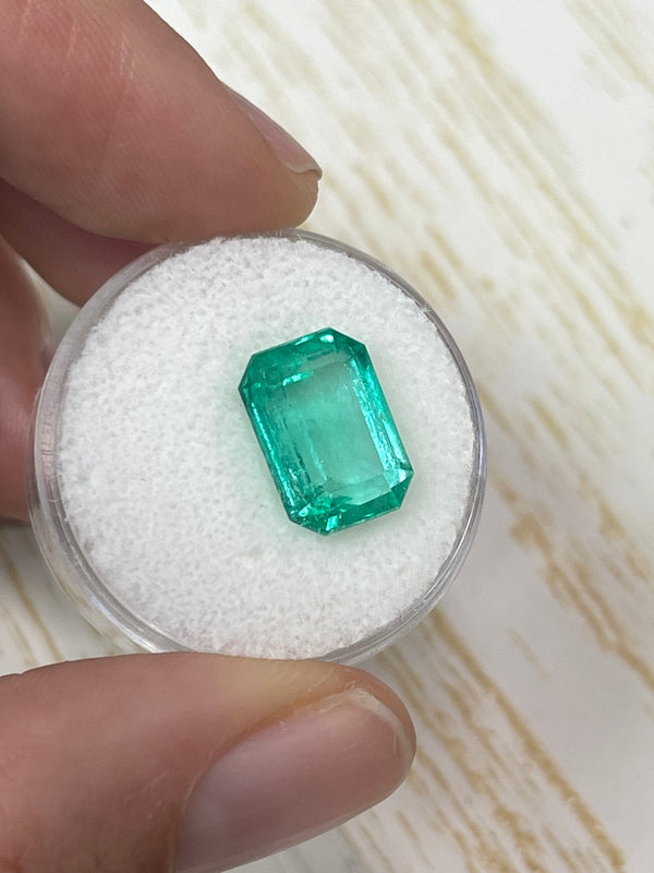 5.54 Carat 12.5x9 Spring Green Natural Loose Colombian Emerald-Elonageted Emerald Cut