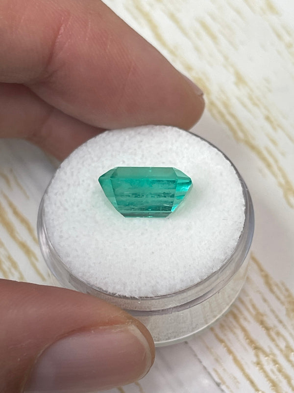 5.54 Carat 12.5x9 Spring Green Natural Loose Colombian Emerald-Elonageted Emerald Cut