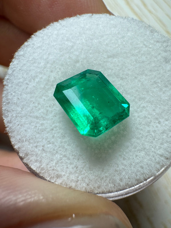 2.01 Carat 9x7.5 Deep Green Natural Loose Colombian Emerald-Emerald Cut