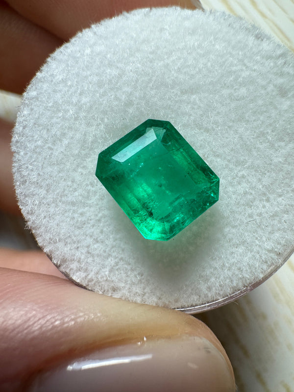 2.01 Carat 9x7.5 Deep Green Natural Loose Colombian Emerald-Emerald Cut