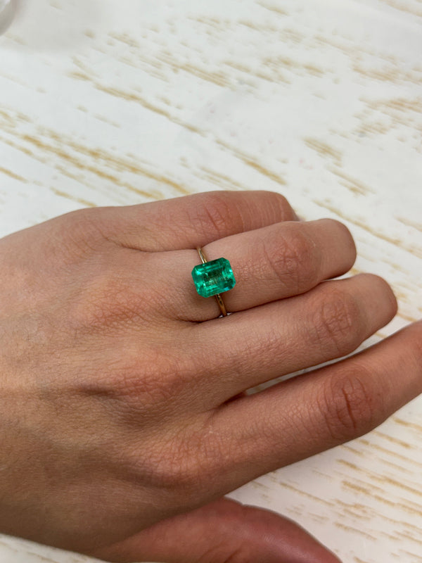 2.27 Carat Muzo Medium Green Natural Loose Colombian Emerald- Emerald Cut