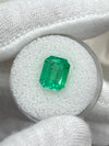3.64 Carat 10x8 Yellowish Green Natural Loose Colombian Emerald-Emerald Cut