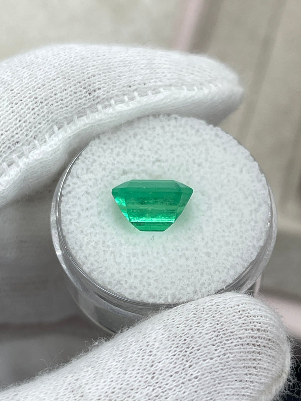 3.64 Carat 10x8 Yellowish Green Natural Loose Colombian Emerald-Emerald Cut